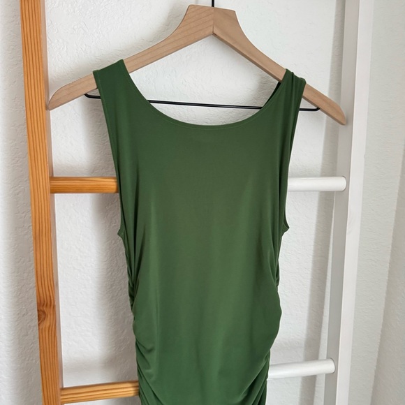 Norma Kamali x Kamalikuture Green Ruched Bodycon Cocktail Dress Sleeveless - Picture 4 of 11